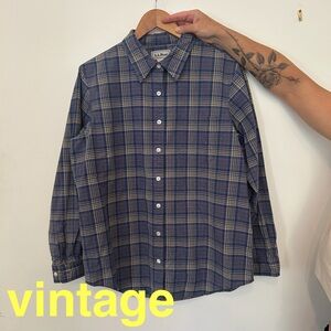 L.L. Bean Women’s Navy Plaid Shirt